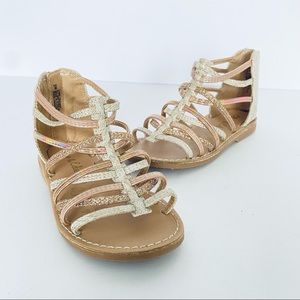 Girls strappy gladiator sandals back zip